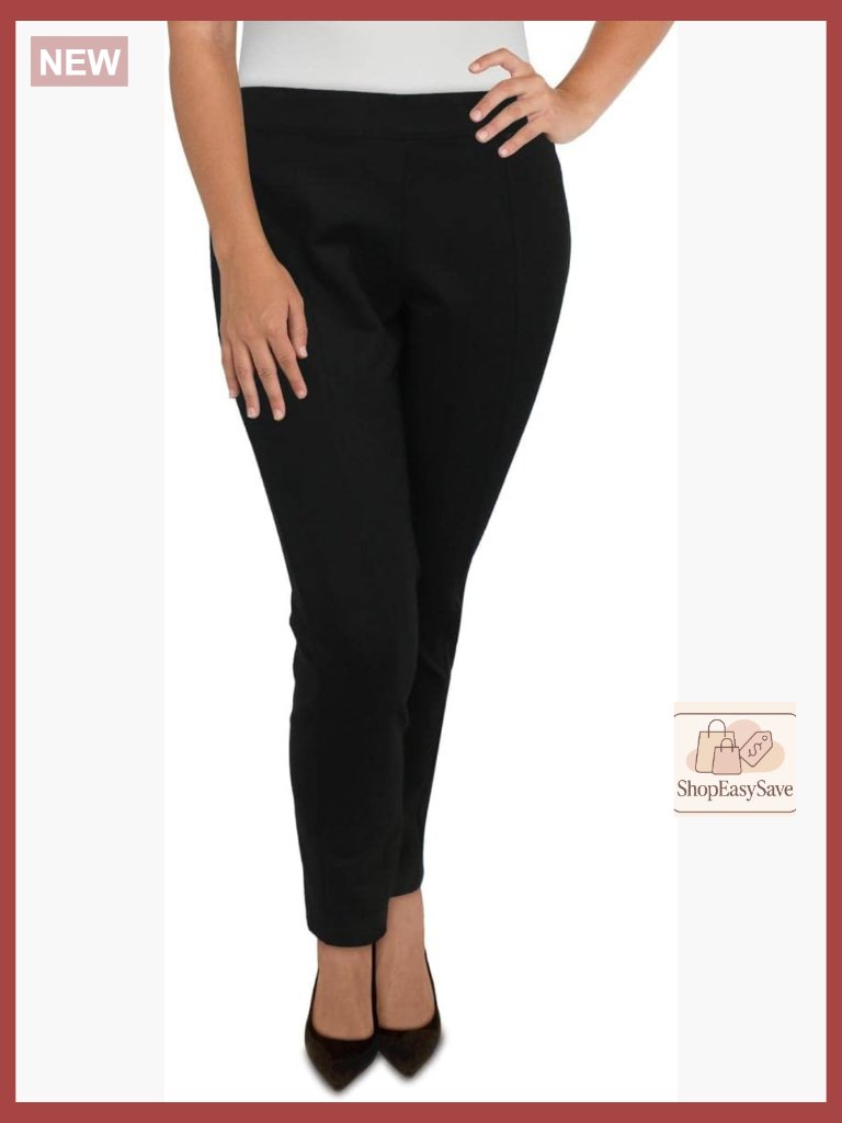 Slim High Rise Skinny Leggings Pull On Stretchy Office Wear Basic Wardrobe